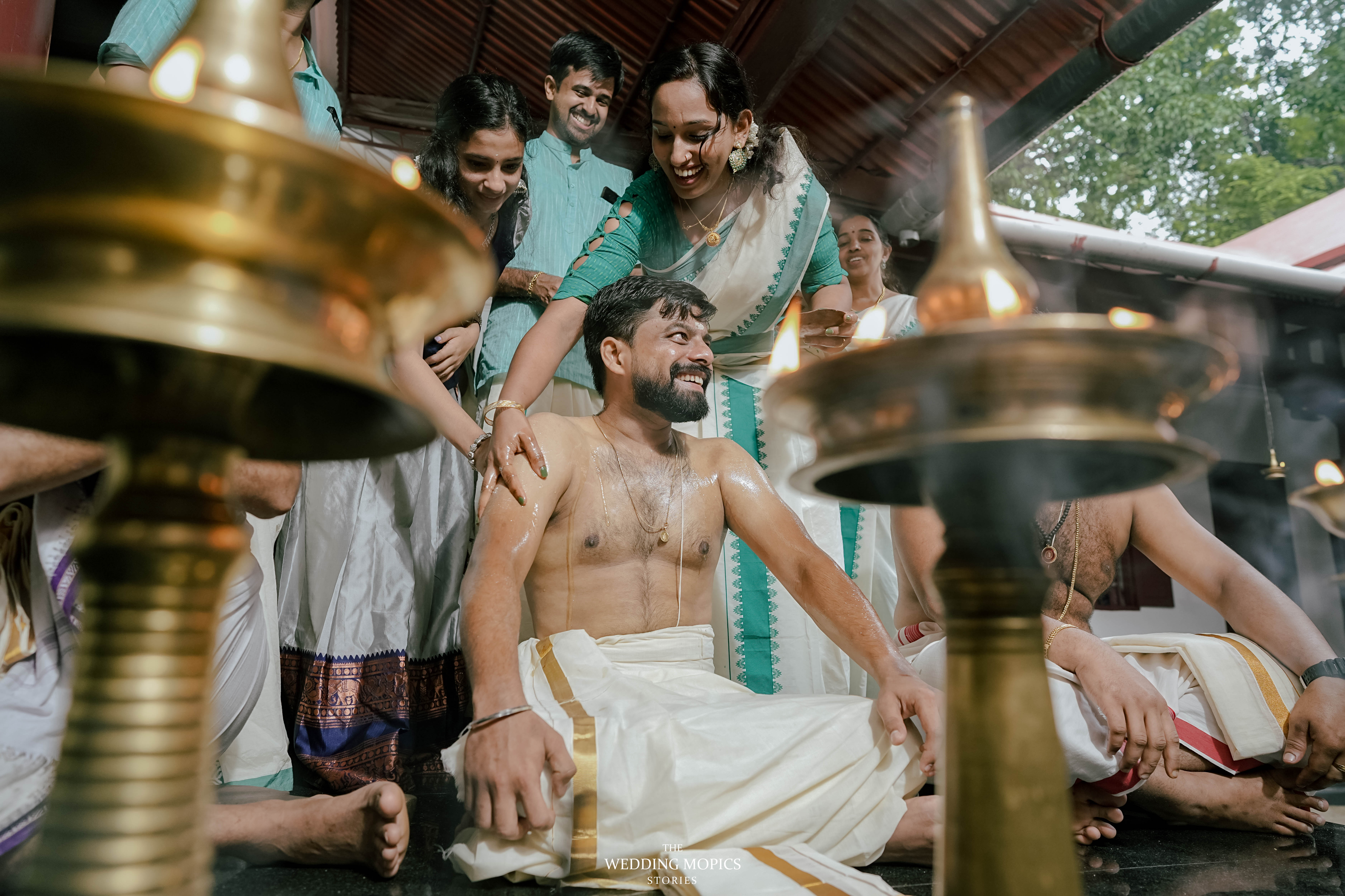 Family blessing in Brahmin wedding